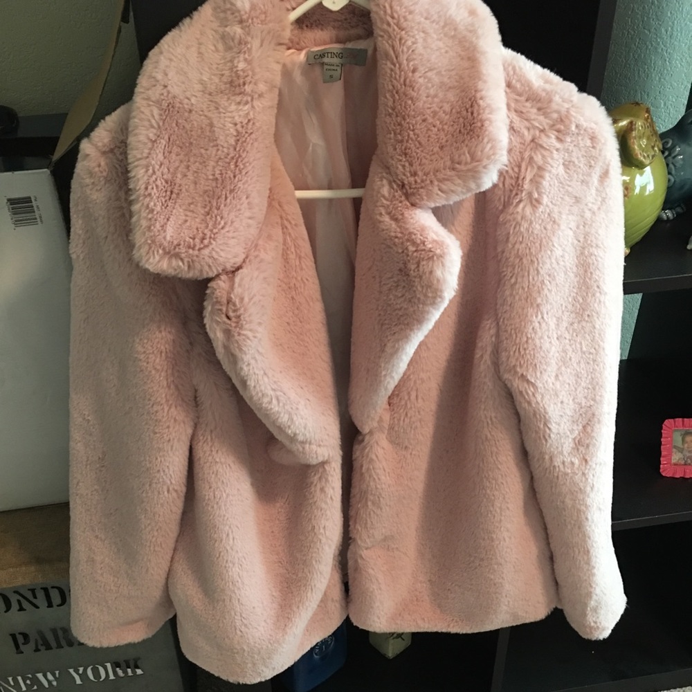 Pink fur jacket